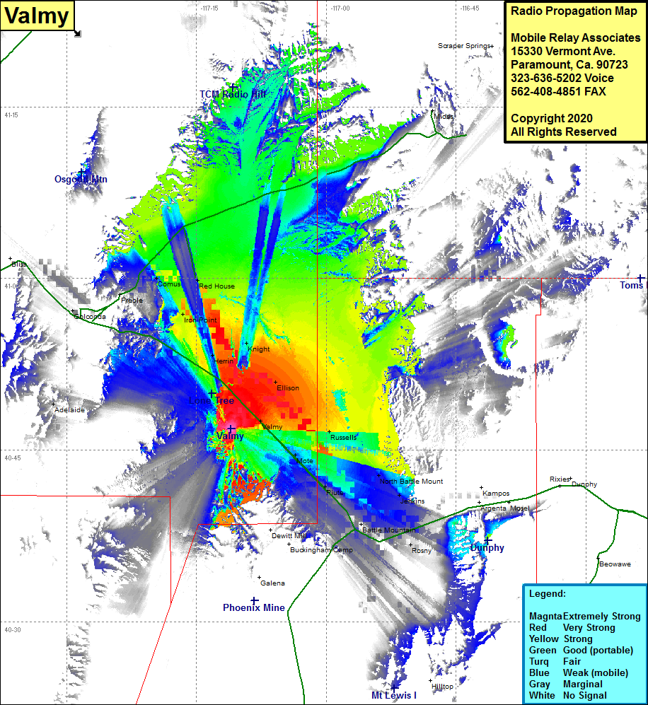 heat map radio coverage Valmy